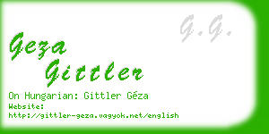 geza gittler business card